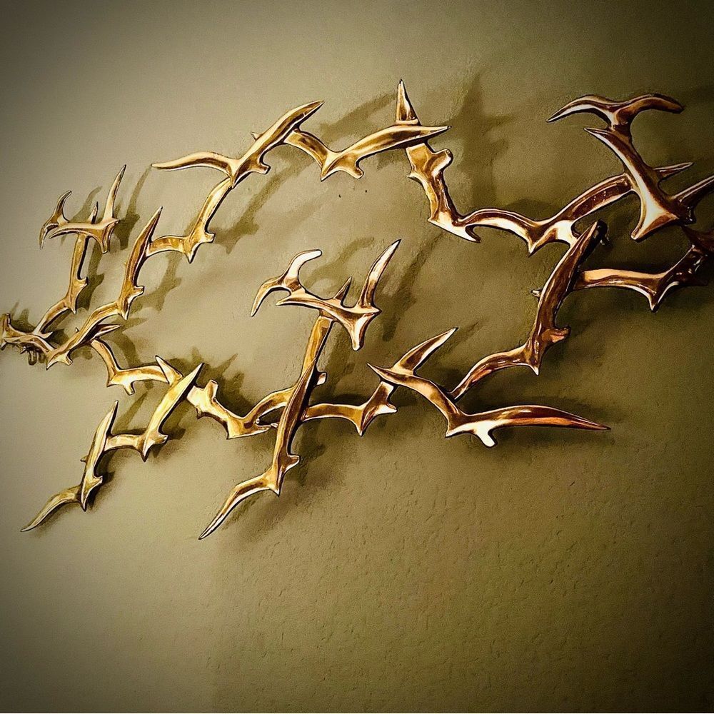 ♥️ BIJAN SIGNED~SEAGULLS~BIRD
BRASS METAL ART WALL SCULPTURE~JERE MID CENTURY
